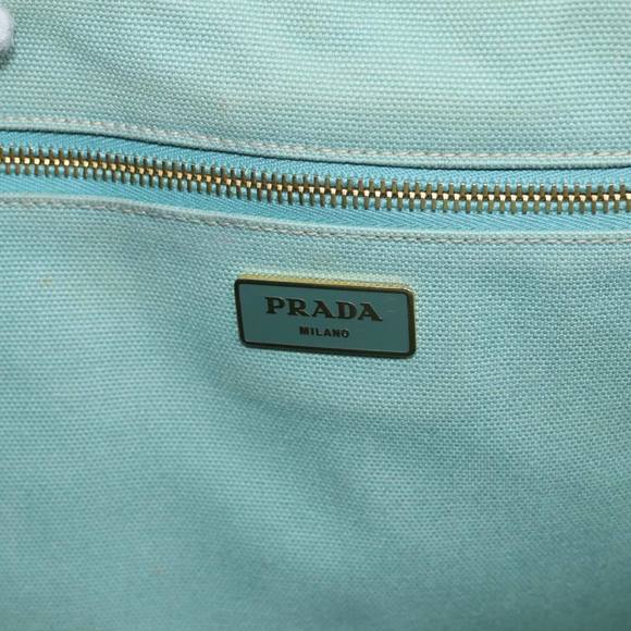PRADA Canapa GM Hand Bag Canvas Green Auth hk1388 - Picture 16 of 16